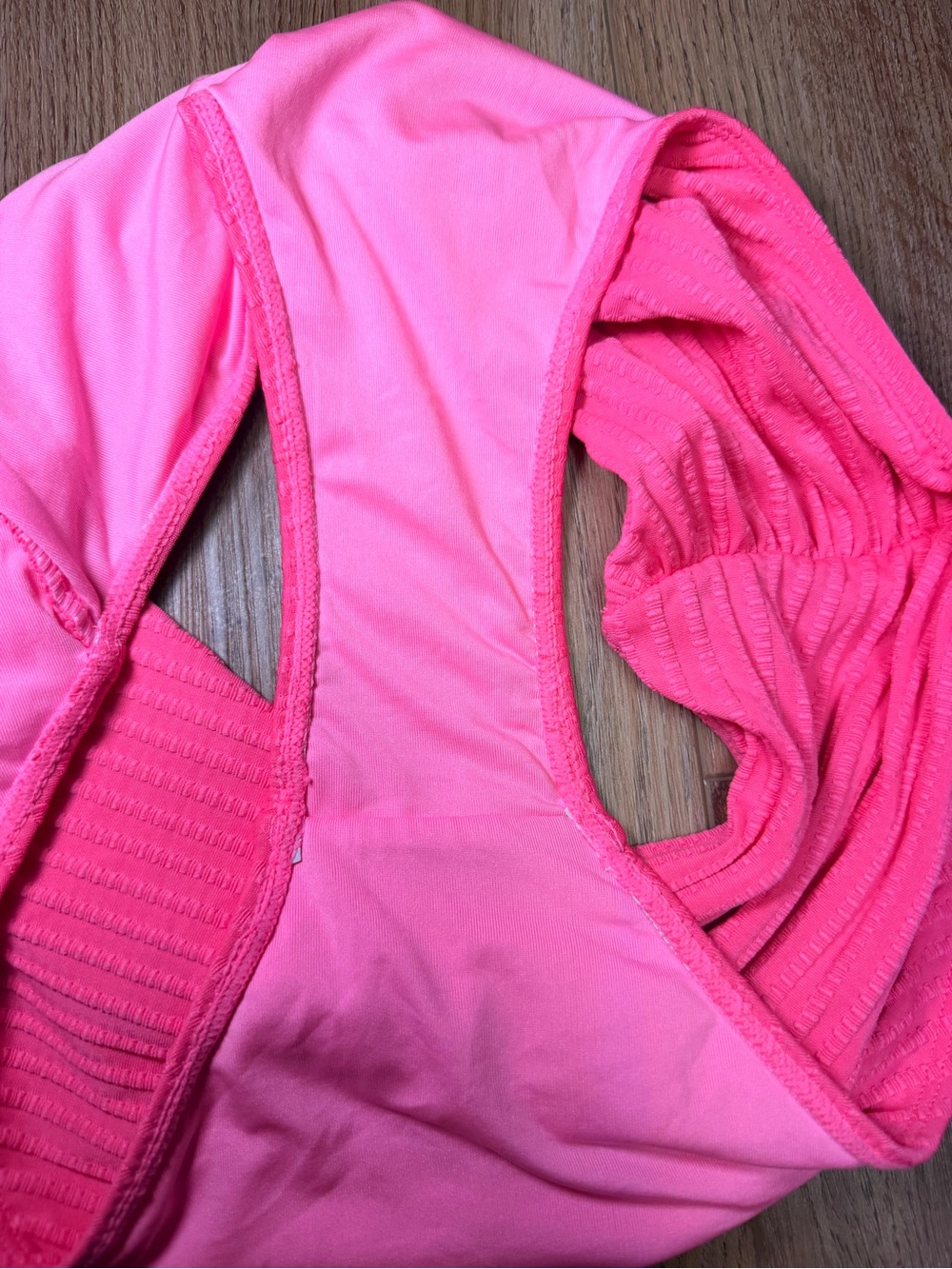Hot Pink Textured High Waisted Bikini Set Twist Front Tummy Control M Summer - Picture 9 of 9